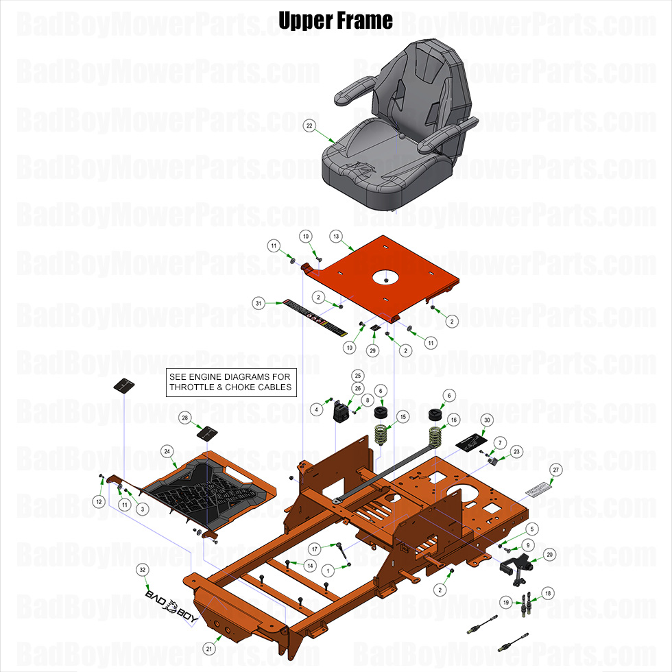 4004 - Bad Boy Mower Parts Lookup > 2025 > ZT Elite > Upper Frame